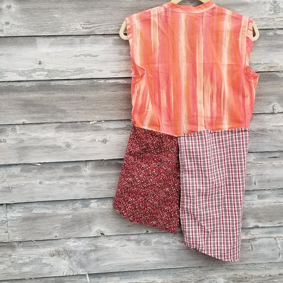Boho Patchwork Sleeveless Upcycled Top - Picture 2 of 3